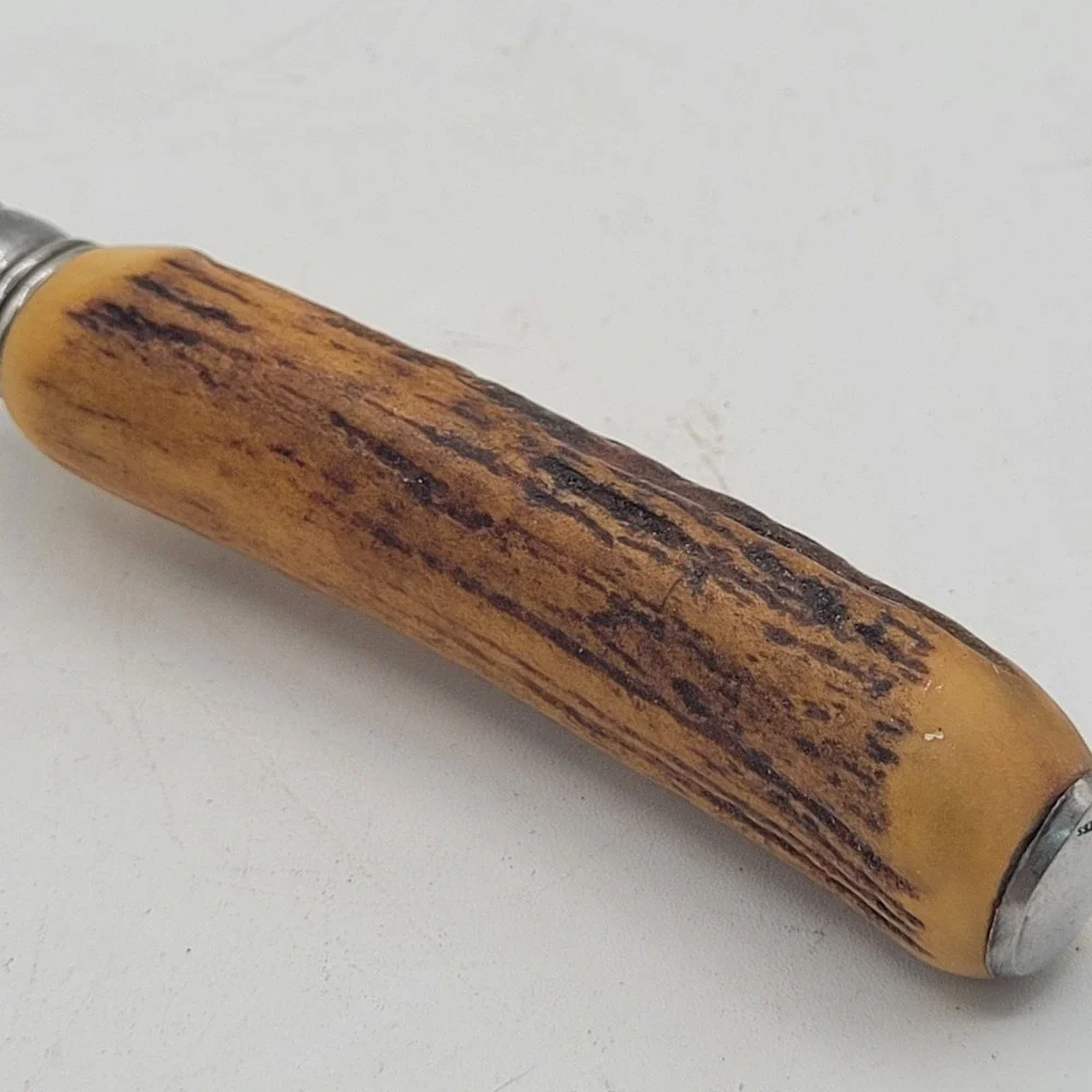 VTG DEXTER CARVING SET WITH STAG‎ STYLE HANDLES ~ Knife, Fork & Sharpening Steel